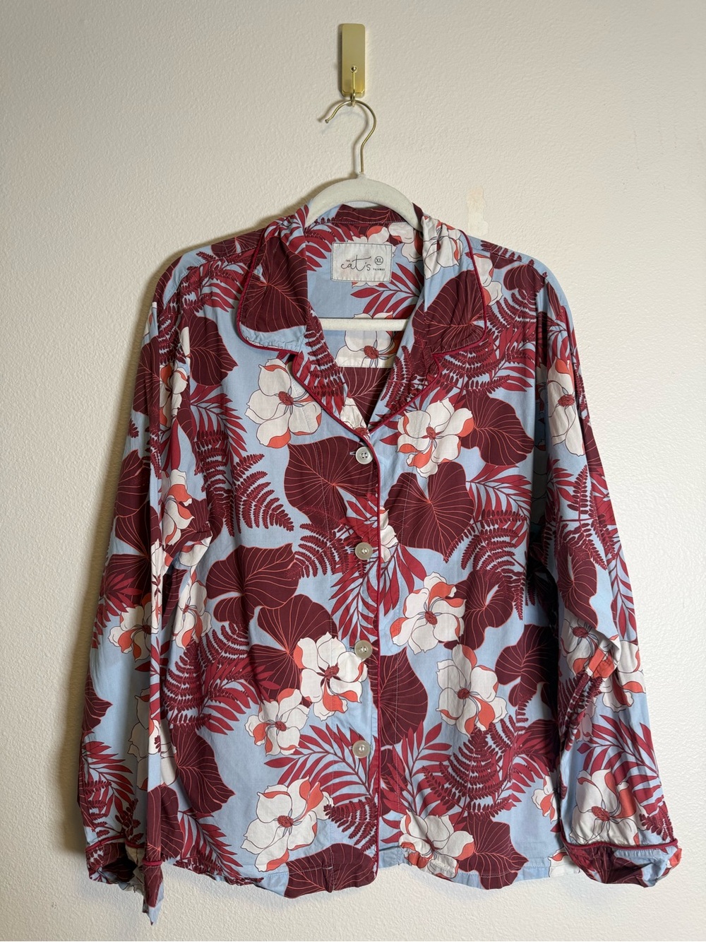 The Cat's Pajamas tropical floral print pajama 100% cotton sz XL - Picture 6 of 10